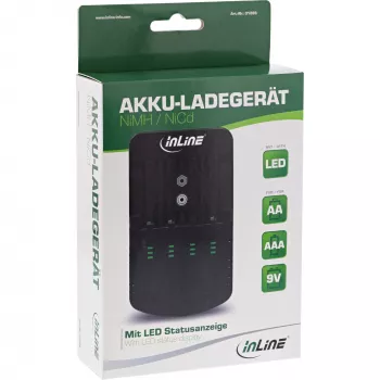 InLine akumulatoru lādētājs NiMH/NiCd, AA AAA un 9V