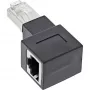 InLine ielāpu vada adapteris Cat.6A, RJ45 vīr./sieviš., leņķveida 90° pa labi