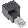 InLine ielāpu vada adapteris Cat.6A, RJ45 vīr./sieviš., leņķveida 90° pa labi