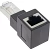 InLine ielāpu vada adapteris Cat.6A, RJ45 vīrišķais / sievišķais, leņķis 90° uz augšu