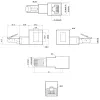 InLine ielāpu vada adapteris Cat.6A, RJ45 vīrišķais / sievišķais, leņķis 90° uz augšu