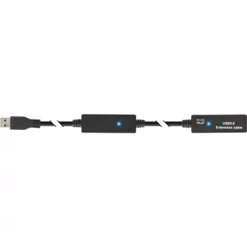 InLine USB3.2 Gen.1 aktīvais atkārtotāja kabelis A tipa vīrišķais/sievišķais, melns, 10m