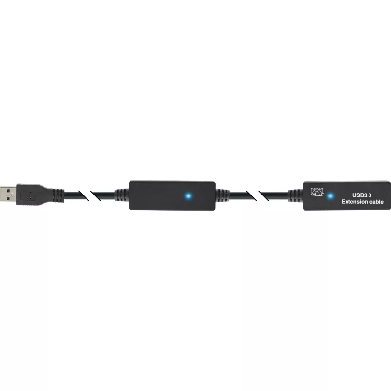InLine USB3.2 Gen.1 aktīvais atkārtotāja kabelis A tipa vīrišķais/sievišķais, melns, 10m