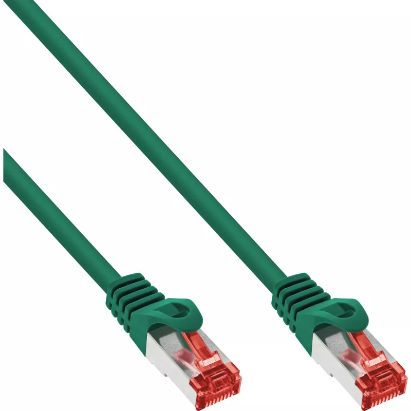 InLine ielāpu vads S/FTP PiMF Cat.6 250MHz varš halogenfree zaļš 0.5m