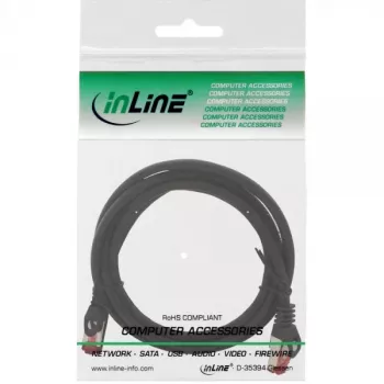 InLine komutācijas kabelis S/FTP PiMF Cat.6 250MHz varš bezhalogēna melns 1.5m