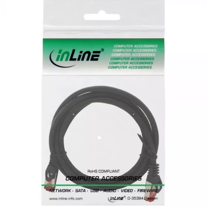 InLine ielāpu vads S/FTP PiMF Cat.6 250MHz varš bezhalogēna melns 2m