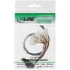 InLine SAS kabelis, Mini SAS SFF-8087/4x SAS SFF-8482+barošana, SAS HDD uz savienotāju 0,75m