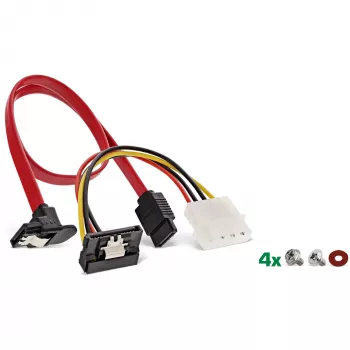 InLine HDD/SSD montāžas rāmja KOMPLEKTS ar SATA un strāvas kabeli, leņķveida, ar skrūvēm