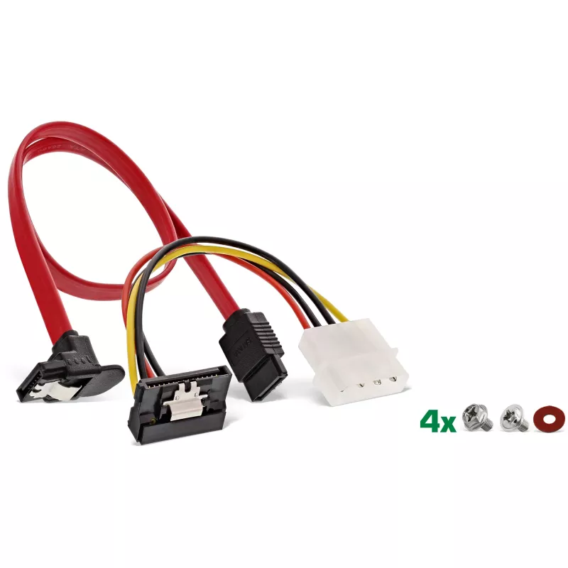 InLine HDD/SSD montāžas rāmja KOMPLEKTS ar SATA un strāvas kabeli, leņķveida, ar skrūvēm