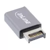 InLine USB 3.2 adapteris, iekšējais USB-E priekšējā paneļa vīrišķais savienotājs uz USB-C sievišķo pieslēgvietu