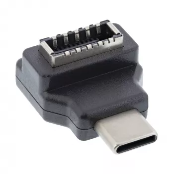 InLine USB 3.2 adapter, USB-C vīriešu savienotājs uz iekšējo USB-E priekšējā paneļa ligzdu