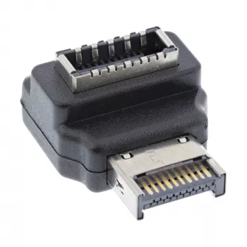 InLine USB 3.2 adapteris, iekšējais, priekšējā paneļa USB-E vīrišķais uz USB-E sievišķo 90°