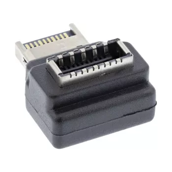InLine USB 3.2 adapteris, iekšējais, priekšējā paneļa USB-E vīrišķais uz USB-E sievišķo 90°