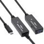 InLine USB 3.2 Gen.1 aktīvs pagarinātājs, USB-C vīr. uz USB-A siev., 10 m