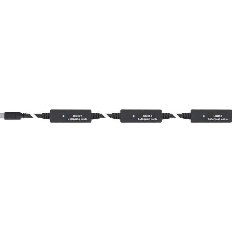 InLine USB 3.2 Gen.1 aktīvs pagarinātājs, USB-C vīr. uz USB-A siev., 10 m