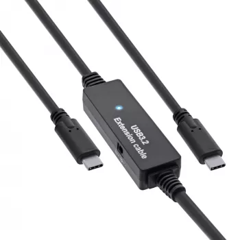 InLine USB 3.2 Gen.1 aktīvais kabelis, USB-C spraudnis uz USB-C spraudni, 5m