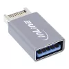InLine USB 3.2 adapteris, iekšējais USB-E priekšējā paneļa vīrišķais savienotājs uz USB-A sievišķo ligzdu