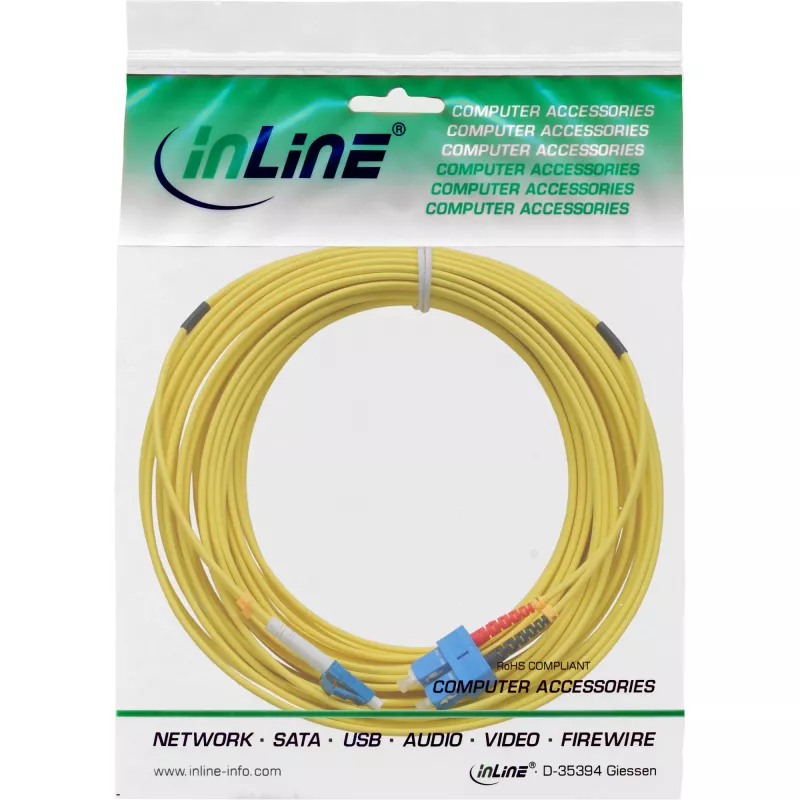 InLine optiskā dupleksā kabeļa, LC/SC, 9/125 µm, OS2, 5 m