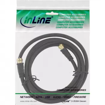 InLine SAT kabelis Premium 2x ekranēts 2x F-vīrišķais >85dB melns 5m