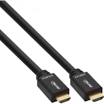 InLine, aktīvs High Speed HDMI kabelis ar Ethernet, M/M, melns, zeltīti kontakti, 30m