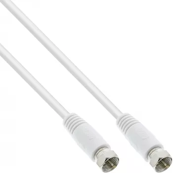InLine SAT kabelis, 2x ekranēts, ultra zems zudums, 2x F-vīrišķais >75 dB, balts, 3 m