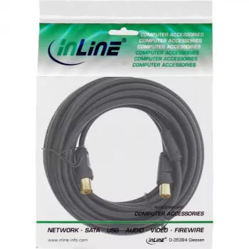 InLine antenas kabelis, 2x ekranēts, >85 dB, melns, 20 m