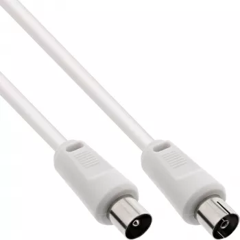 InLine antenas kabelis 2x ekranēts ultra zemi zudumi >75dB balts 7m