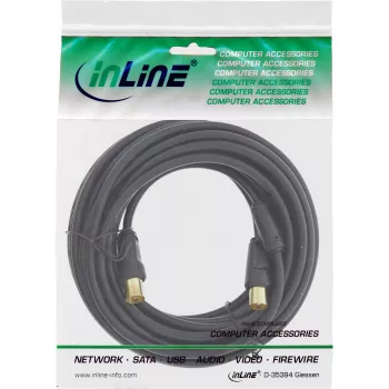 InLine antenas kabelis 2x ekranēts >85dB melns 3m
