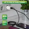 InLine USB barošanas bloks, lādētājs, USB-A + USB Type-C, 33W, PD + QC