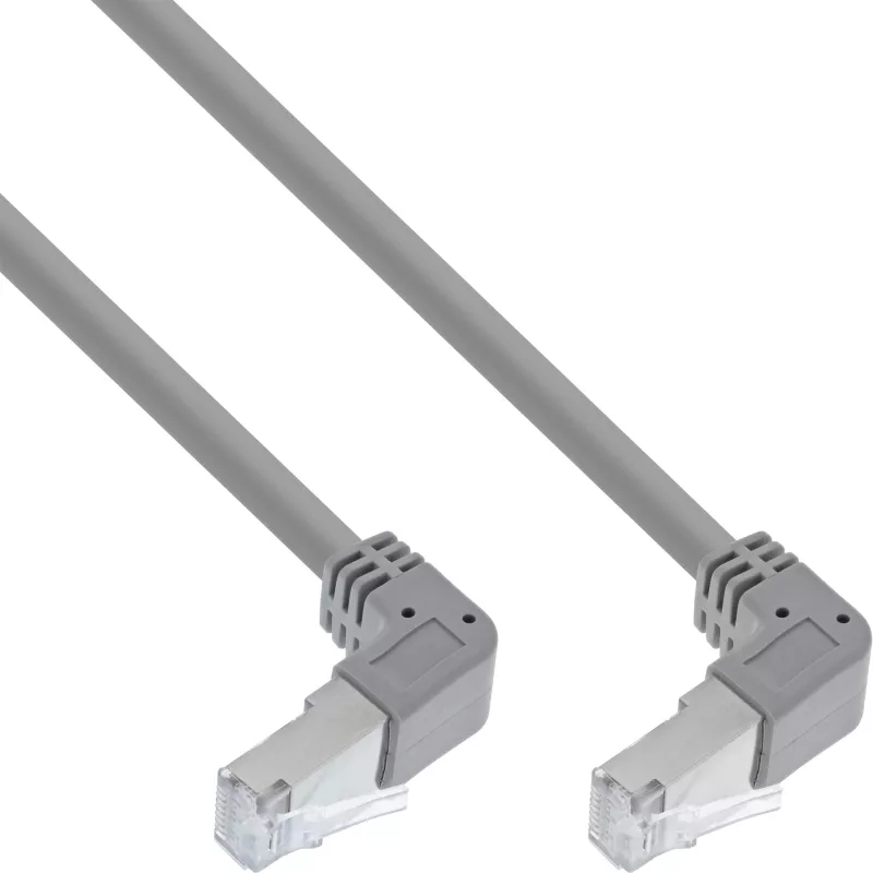 InLine komutācijas kabelis augšup/vērsts leņķī, S/FTP (PiMf), Cat.6, PVC, varš, pelēks, 2.67m