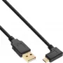 InLine Micro USB 2.0 kabelis USB Type A vīr. / Micro-B vīr., leņķveida, melns, 1m