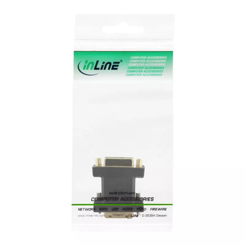 InLine DVI-D adapteris DVI-I 24+5 ligzda / DVI-D 24+1 spraudnis, zeltīti kontakti