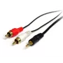 StarTech.com 3 pēdu stereo audio kabelis – 3,5 mm spraudnis pret 2 x RCA spraudnis