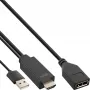 InLine HDMI M uz DisplayPort F pārveidotāja kabelis, 4K, melns/zelts, 0,3 m