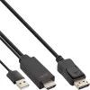 InLine HDMI uz DisplayPort pārveidotāja kabelis, 4K, melns/zelts, 1 m
