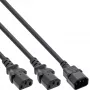 InLine strāvas Y-kabelis vācu F tipa 1x IEC-C14 uz 2x IEC-C13 1,8 m