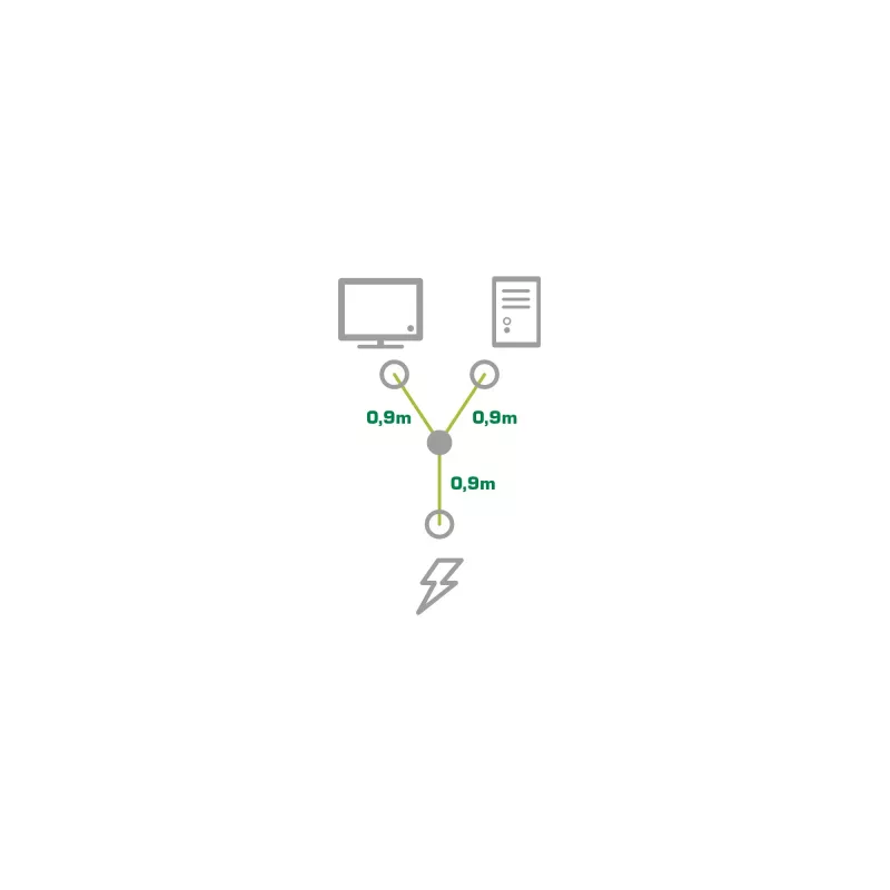 InLine strāvas Y-kabelis vācu F tipa 1x IEC-C14 uz 2x IEC-C13 1,8 m