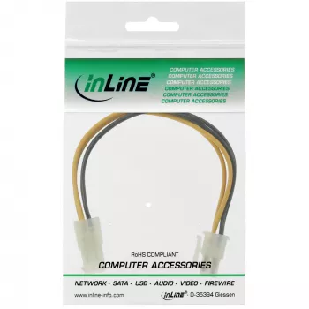 InLine Power Extension iekšējā pamatplate P4 4 kontaktu vīr. / siev. 0,20 m