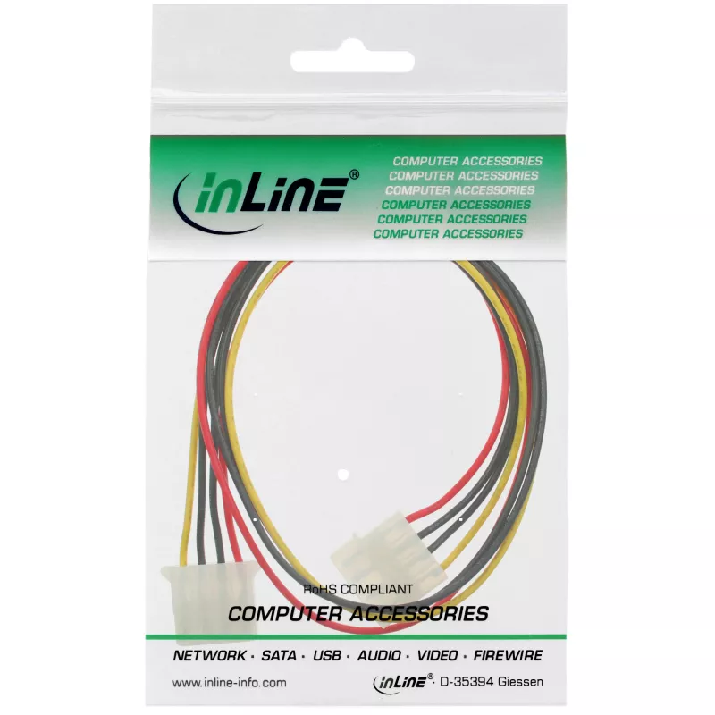 InLine Power Supply Extension kabelis 4pin male / female 29650B