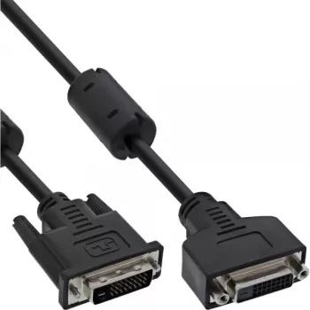 InLine DVI-D kabelis 24+1 M/F, Dual Link, 2 ferīta serdeņi, 5m