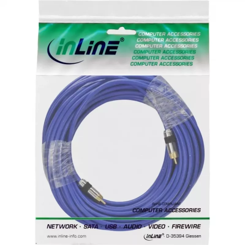 InLine Premium RCA Audio kabelis 1x RCA vīrišķais / vīrišķais apzeltīts 15 m
