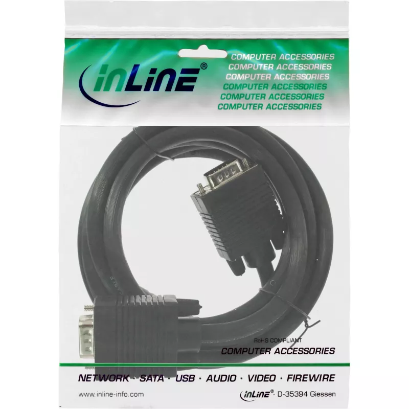 S-VGA kabelis InLine 17723B 15HD vīr. vīr. melns 7 m