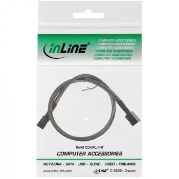 InLine Mini SAS HD kabelis SFF-8643 uz SFF-8643 ar sānu joslu 1m