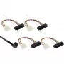 InLine Mini SAS HD kabelis, SFF-8643 leņķveida uz 4x SFF-8482 + barošana, 1m