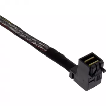 InLine Mini SAS HD kabelis, SFF-8643 leņķveida uz 4x SFF-8482 + barošana, 1m
