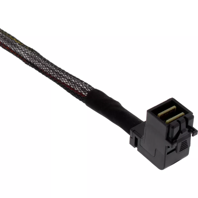 InLine Mini SAS HD kabelis, SFF-8643 leņķveida uz 4x SFF-8482 + barošana, 0,5 m