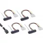 InLine Mini SAS HD kabelis SFF-8643 uz 4x SFF-8482 + barošana 0,5 m