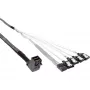 InLine Mini SAS HD kabelis SFF-8643 leņķveida uz 4x SATA + Sideband 0.5m