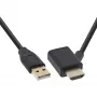 InLine HDMI adapters M / F ar USB-A strāvas injektoru 0,5 m