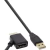 InLine HDMI adapters M / F ar USB-A strāvas injektoru 0,5 m